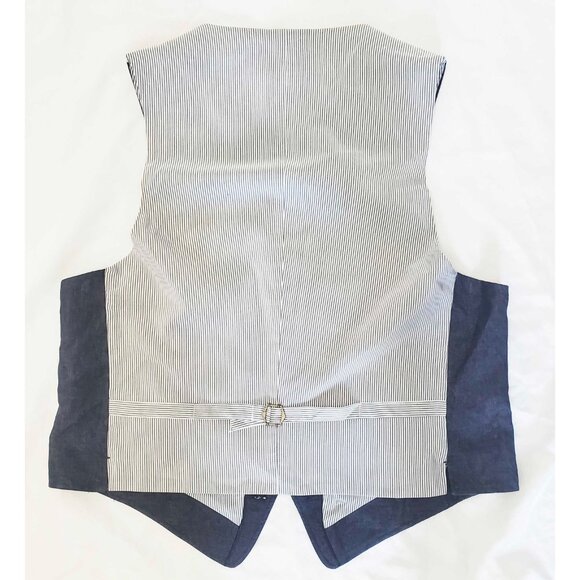 John Varvatos Mens Grey Floral Print Linen Waistcoat Vest Size L - Picture 4 of 7